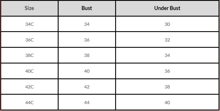 Bra Size Chart